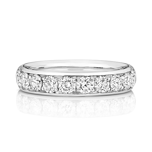 18ct White Gold Eternity Rings with Grain Set Diamonds