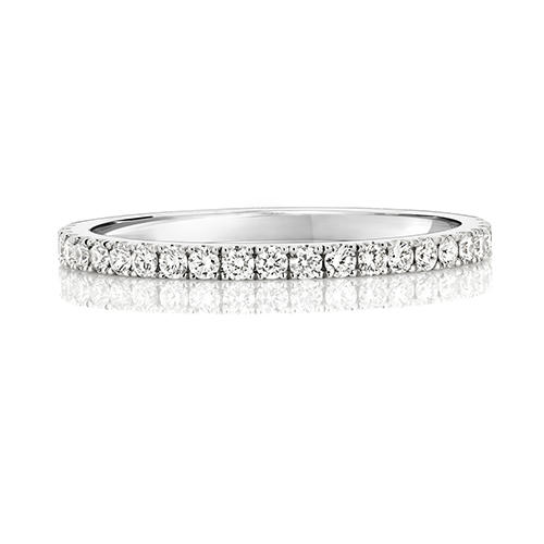 18ct White Gold Half Eternity Ring with Cut Down Set Diamonds