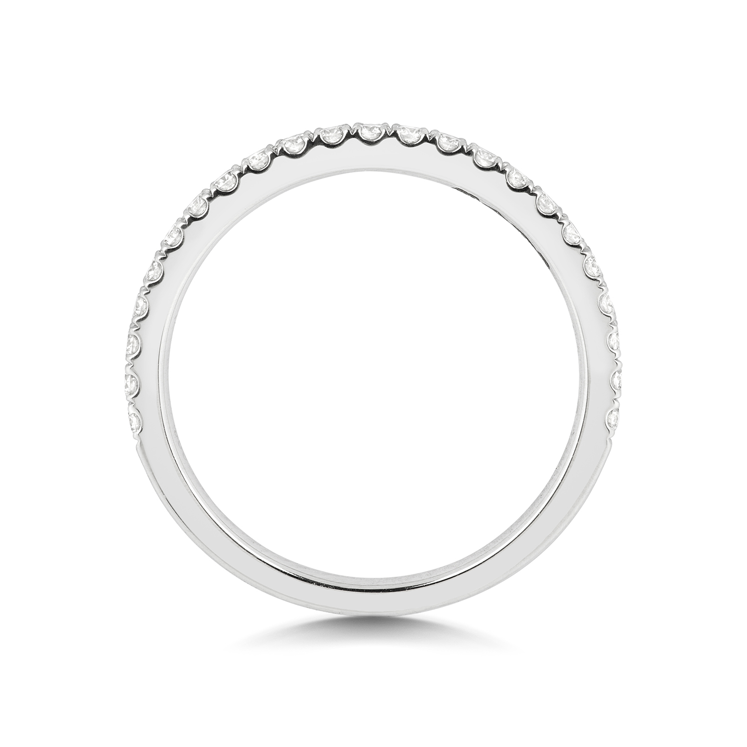 18ct White Gold Half Eternity Ring with Cut Down Set Diamonds Wedding Band (1.70g - 1.90g) - Image 3