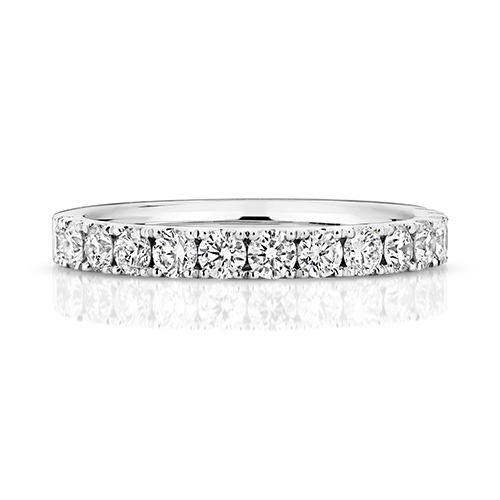 18ct White Gold Half Eternity Ring with Cut Down Set Diamonds