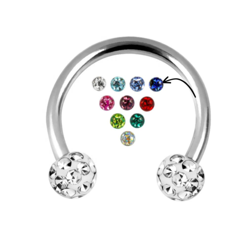 316L Surgical Steel Horseshoe- Dark Blue