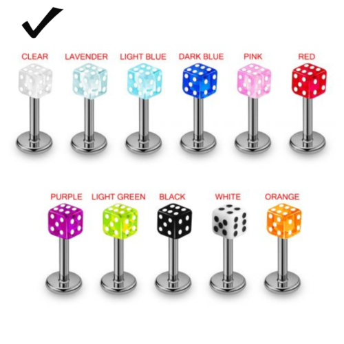 labret with Dice Top