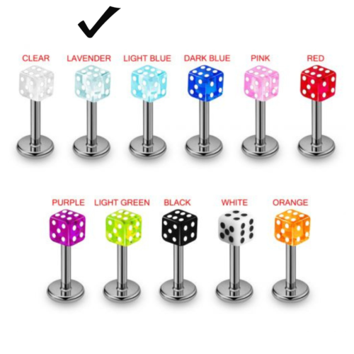 labret with Dice Top