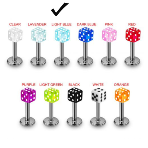 labret with Dice Top