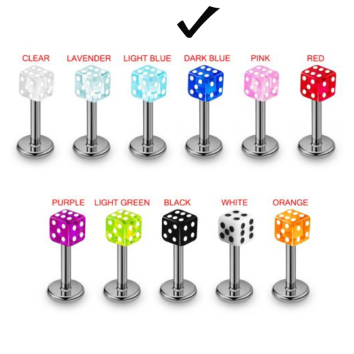 labret with Dice Top