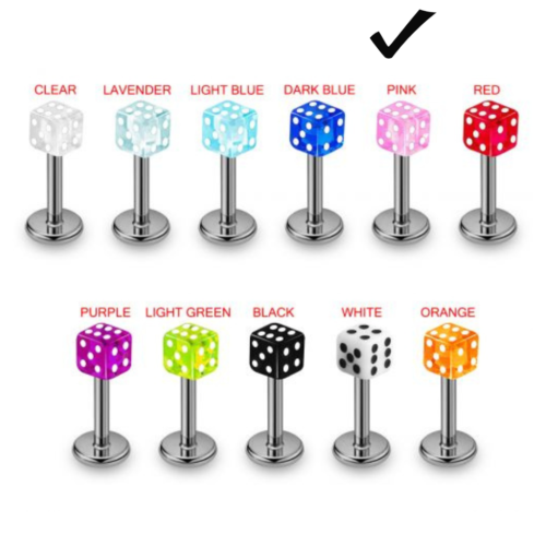 labret with Dice Top
