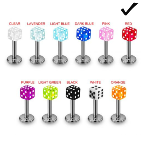 labret with Dice Top