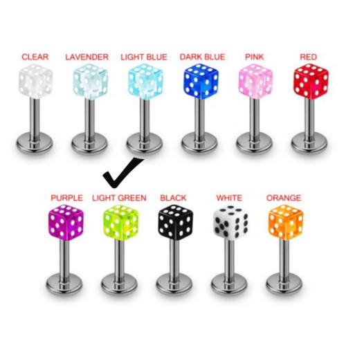 labret with Dice Top