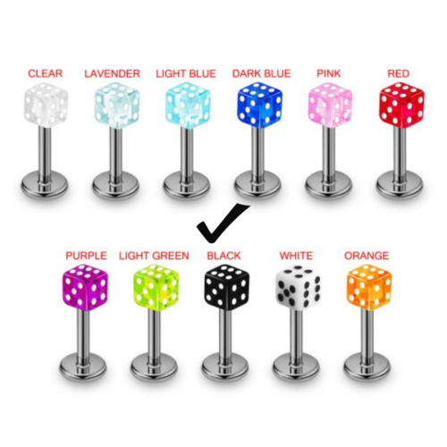 labret with Dice Top