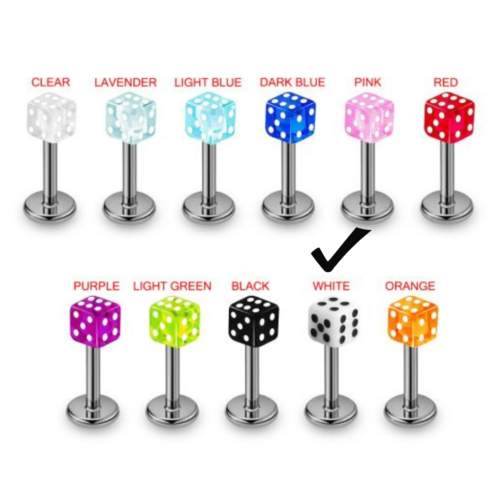 labret with Dice Top