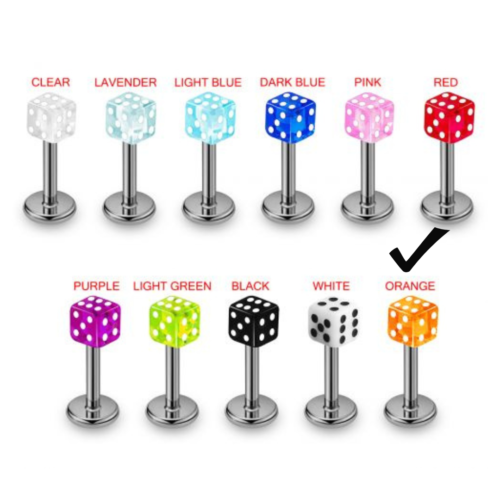 labret with Dice Top