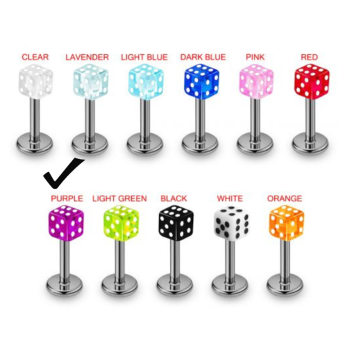 labret with Dice Top