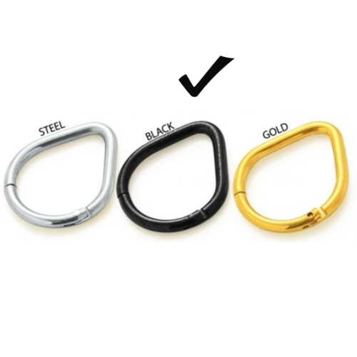 316L Surgical Steel V Shape Classic Clicker Ring- Black