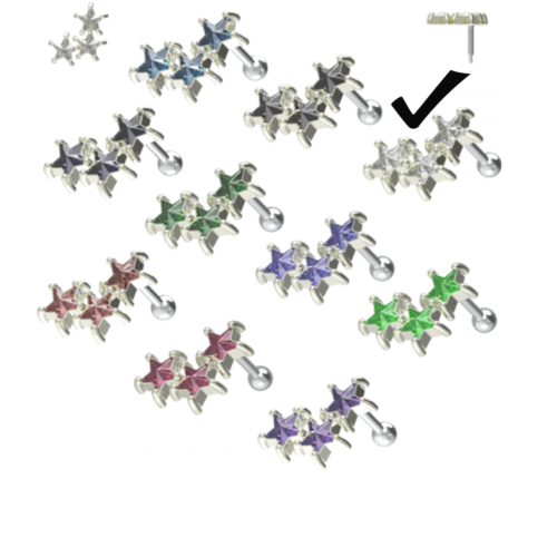 Tri Star Ear Stud Ballback