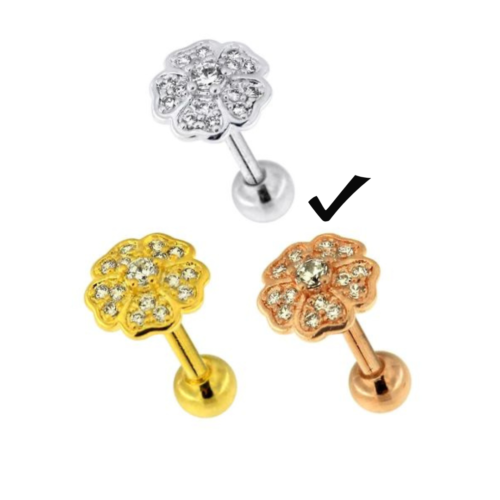 Flower Micro Jewelled Ear Stud