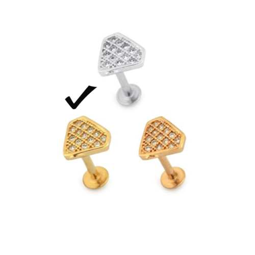 Micro Jewelled Diamond Shape Ear Stud