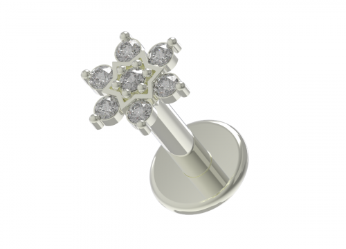 Jewelled Flower Stud