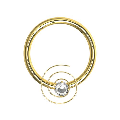 Jewelled Swirl Clicker Ring