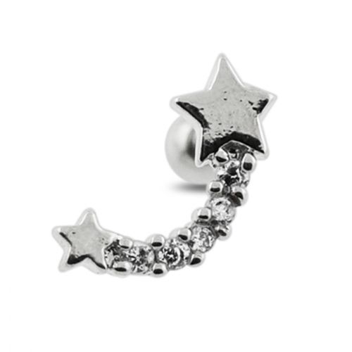 Star with Jewelled Tail Ear Stud