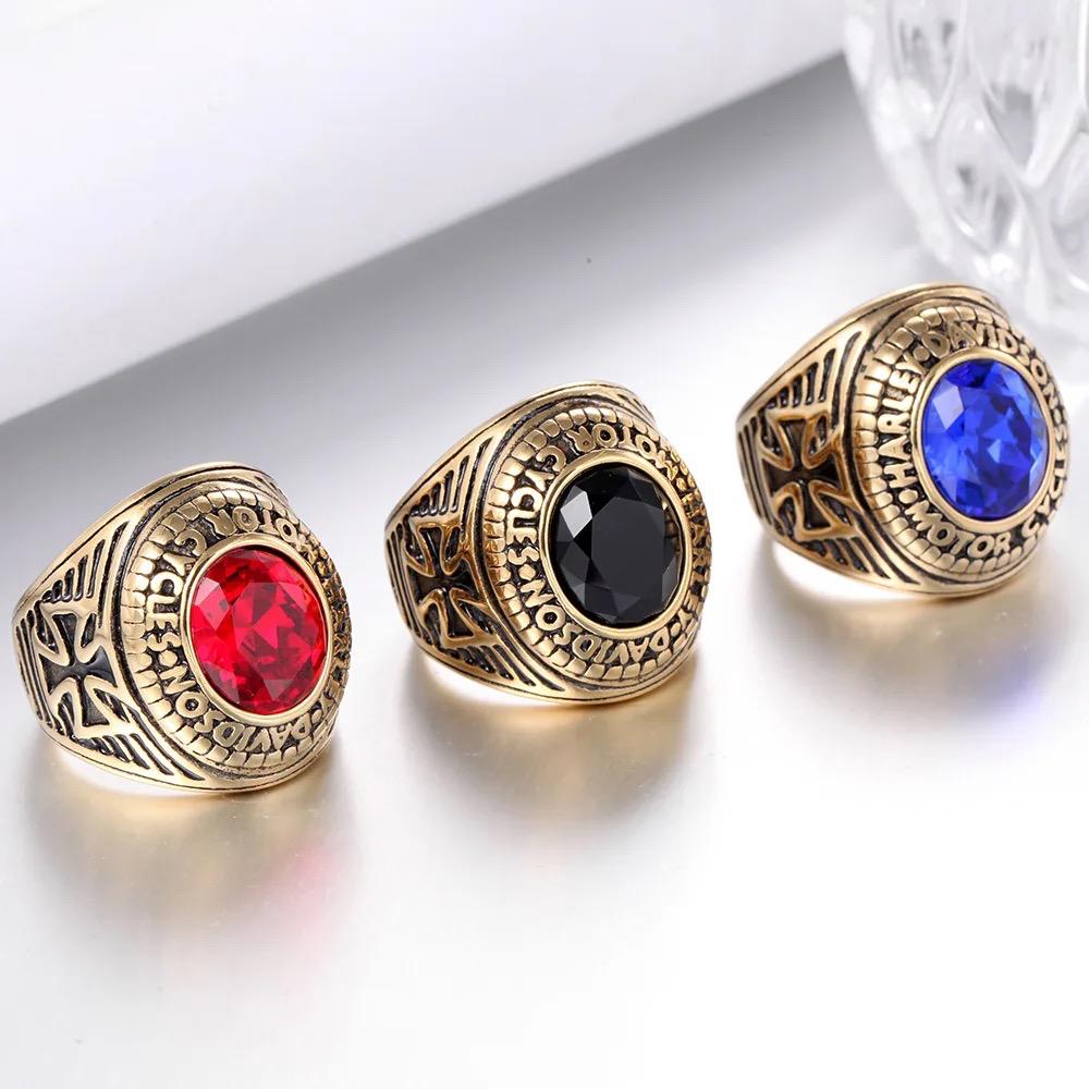 316L Surgical Steel Biker Rings- Blue - Image 3