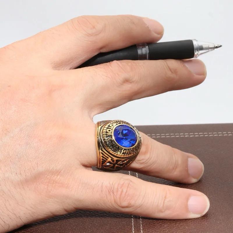 316L Surgical Steel Biker Rings- Blue - Image 4