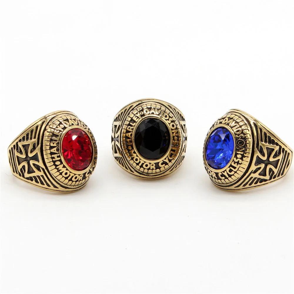 316L Surgical Steel Biker Rings- Blue - Image 2