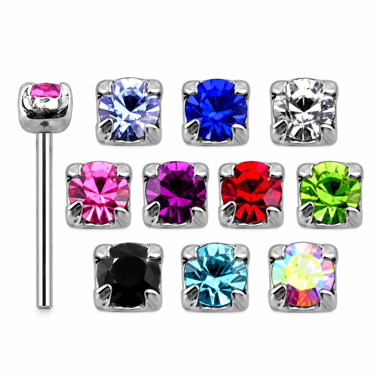 Straight Nose Pin Studs