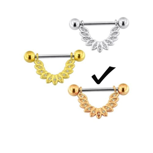 Floral Leaf Nipple Bar