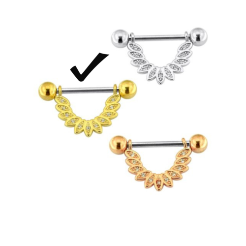 Floral Leaf Nipple Bar