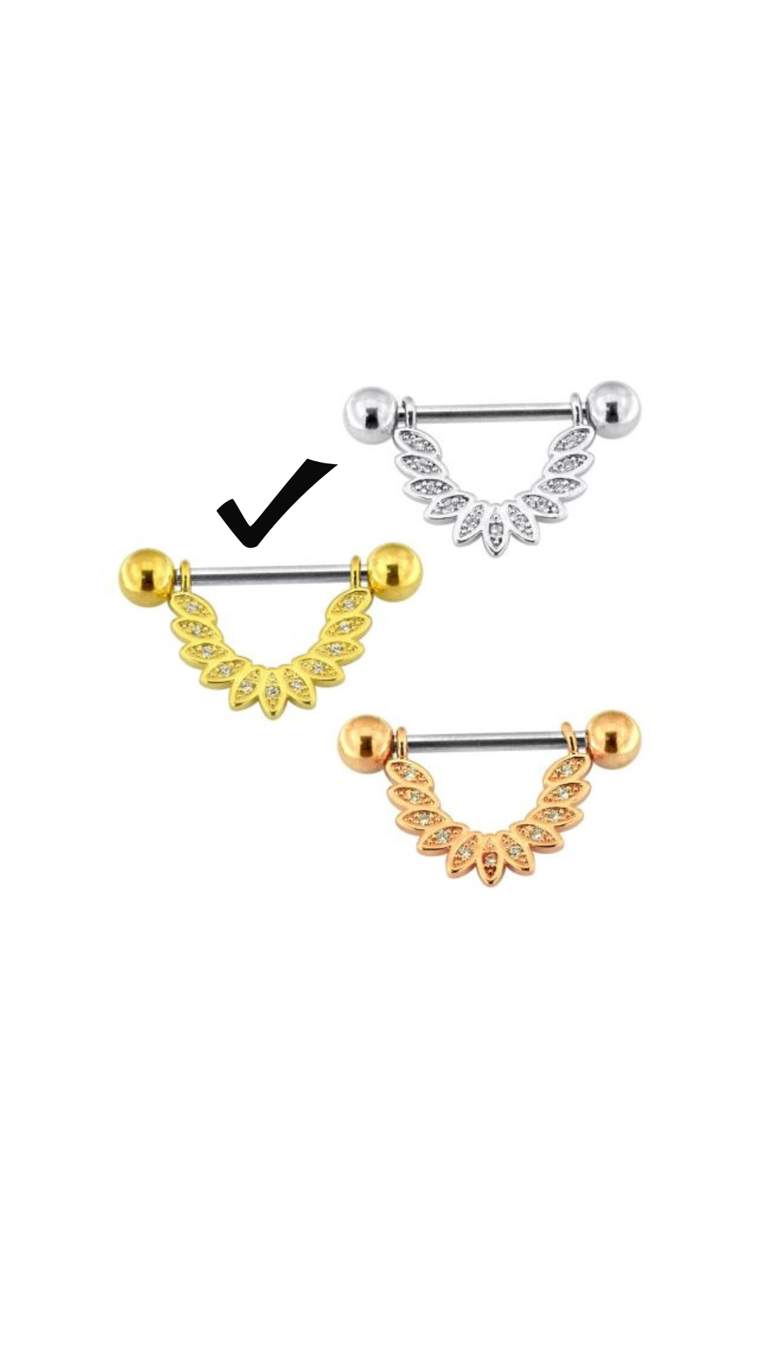 Floral Leaf Nipple Bar