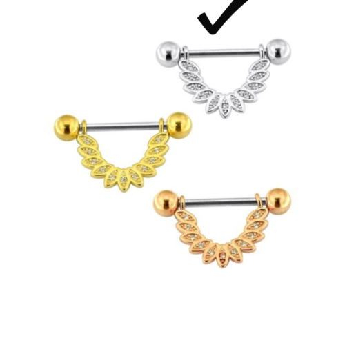 Floral Leaf Nipple Bar