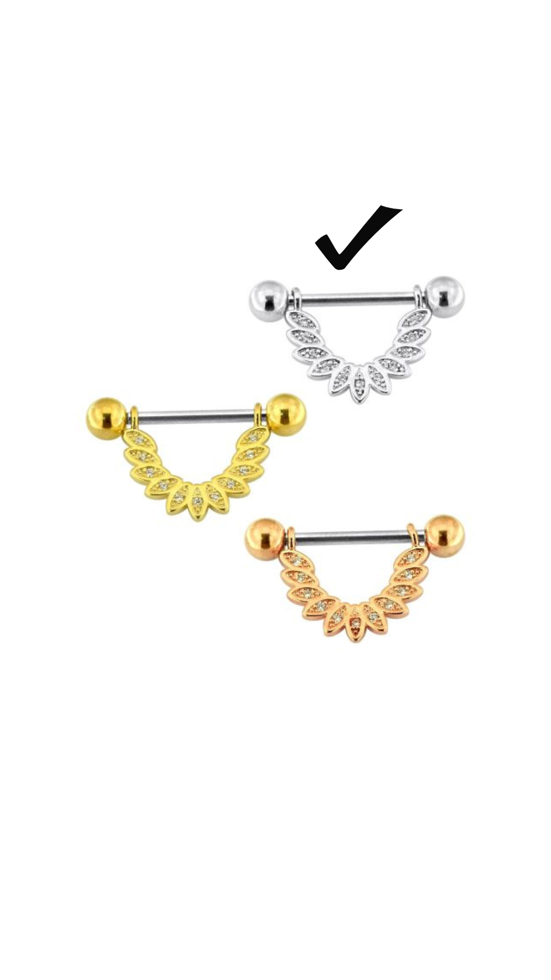 Floral Leaf Nipple Bar