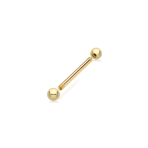 9ct Yellow Gold Bar Piercing Earring 1.2mm x 12mm 0.31g