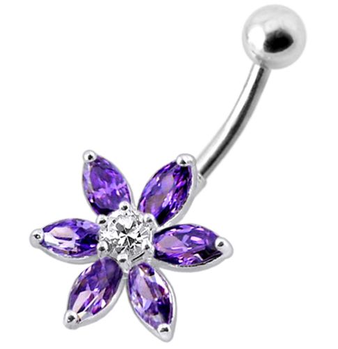 Silver Belly Bar Ring