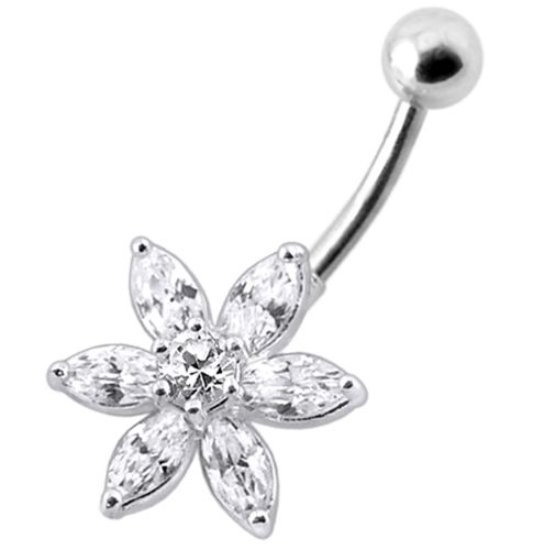 Silver Belly Bar Ring