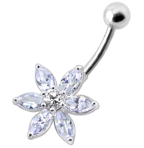 Silver Belly Bar Ring