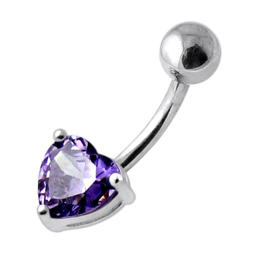 Heart Navel Belly Bar