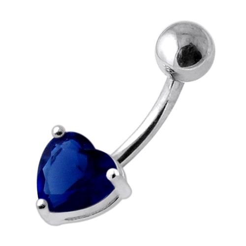 Heart Navel Belly Bar