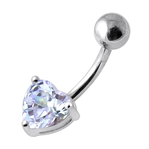 Heart Navel Belly Bar