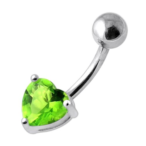 Heart Navel Belly Bar