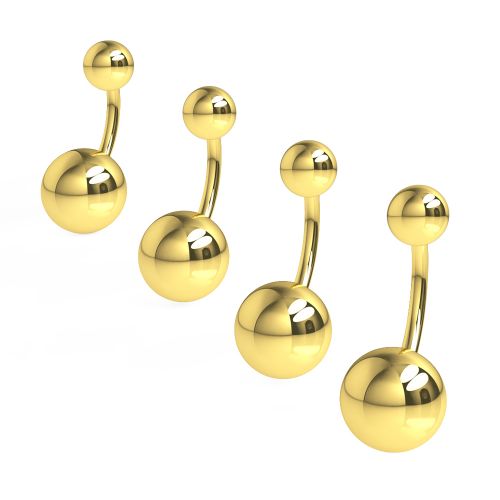 Titanium Yellow Gold Belly Bar