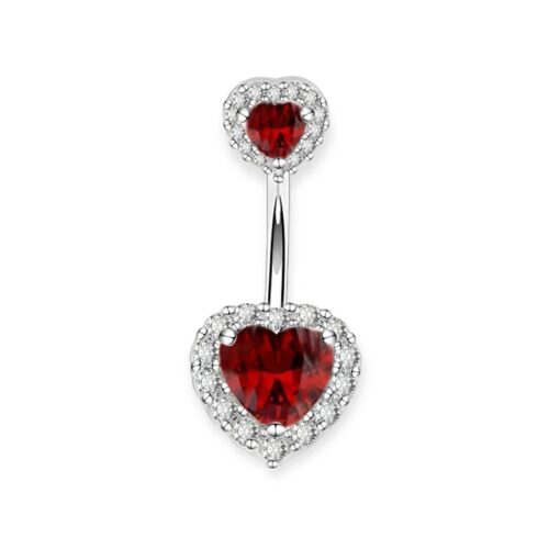 Double Heart Belly Bar
