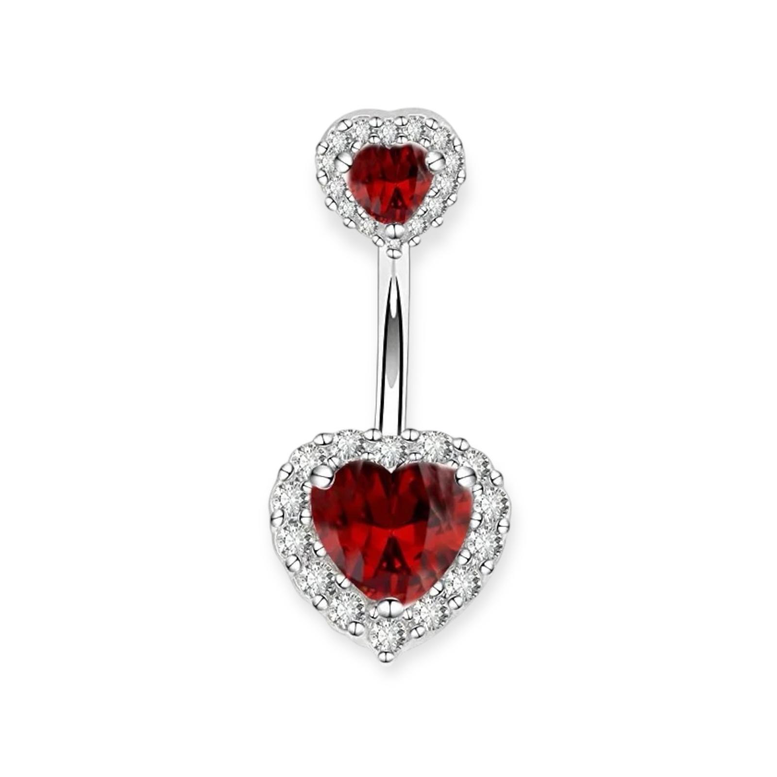 Double Heart Belly Bar