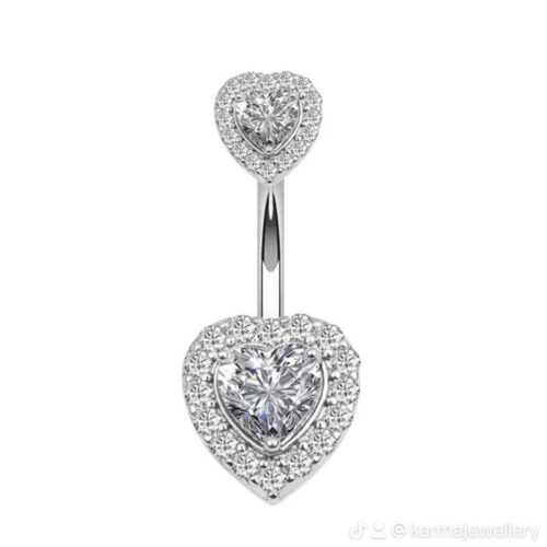 Double Heart Belly Bar
