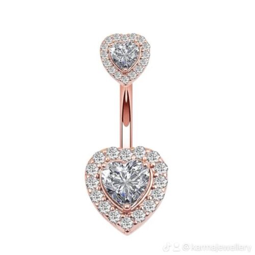 Double Heart Belly Bar