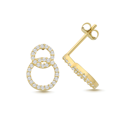 Circle Link Stud Earrings