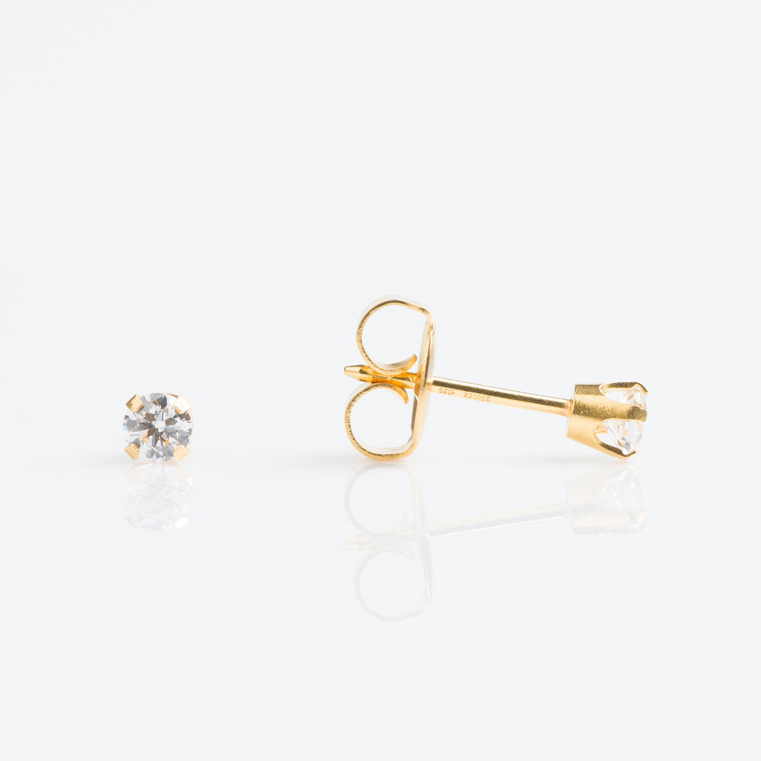 3mm cz Stud Earring