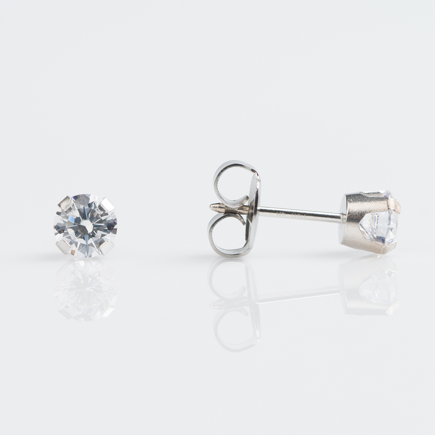 Princess Cut Stud Earring