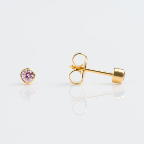 Pink CZ Stud Earrings