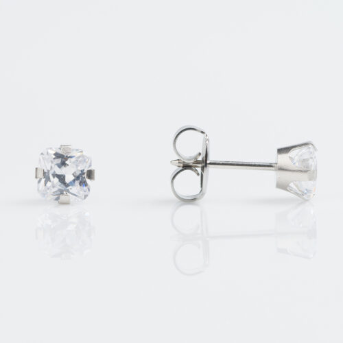 7mm Cz Stud Earring
